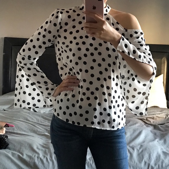 Allen Schwartz Polka Dots Top - Picture 5 of 6